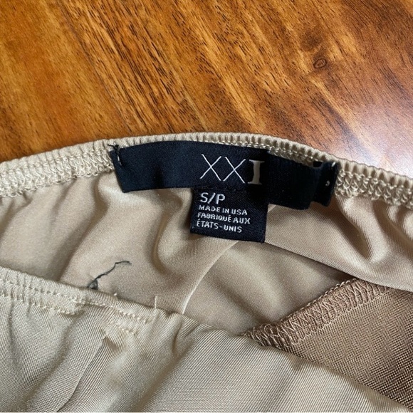 Forever 21 Women's Champagne Black Strapless Wide Leg Jumpsuit Size Small Party - Picture 12 of 16